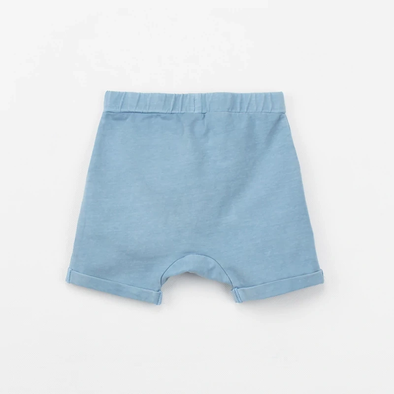 Organic cotton baby knit jogger shorts with plant-dyed color