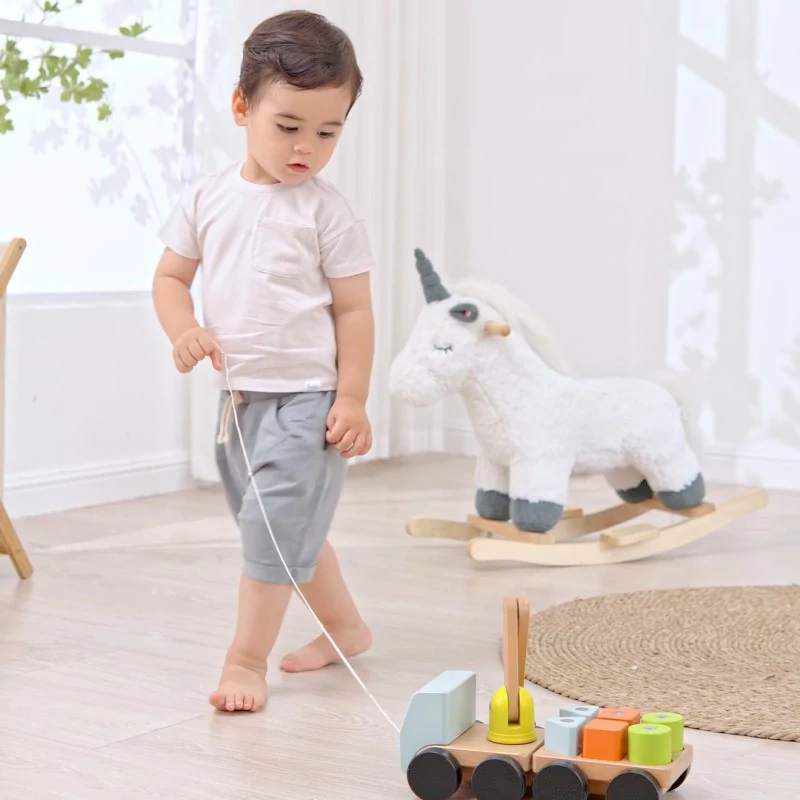 Organic cotton baby knit jogger shorts with plant-dyed color