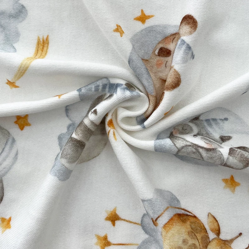 Senseng breathable bamboo-cotton baby romper with animal print | hypoallergenic and eco-friendly