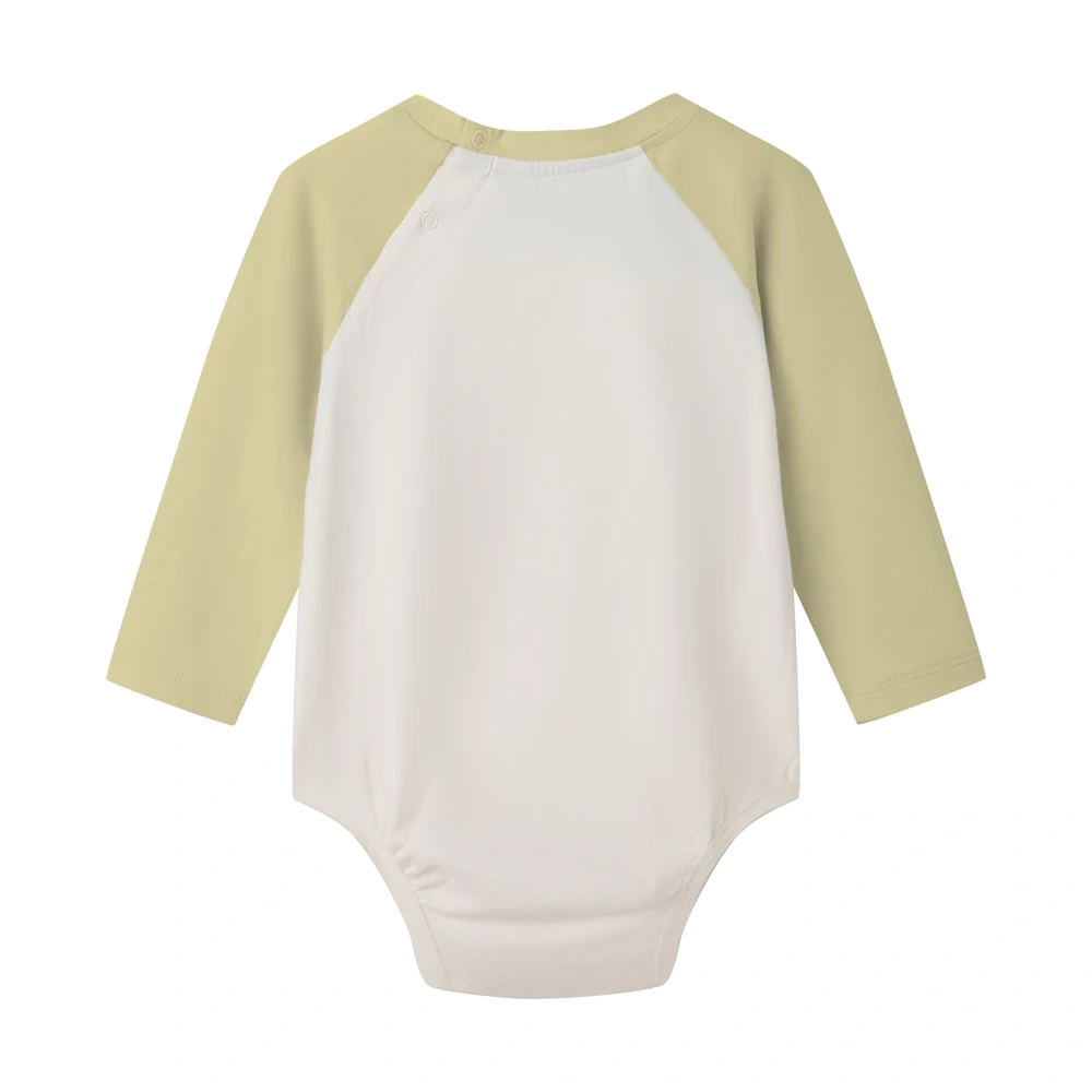 Baby Xmas dog long-sleeve bodysuit in plant-dyed organic cotton yarn