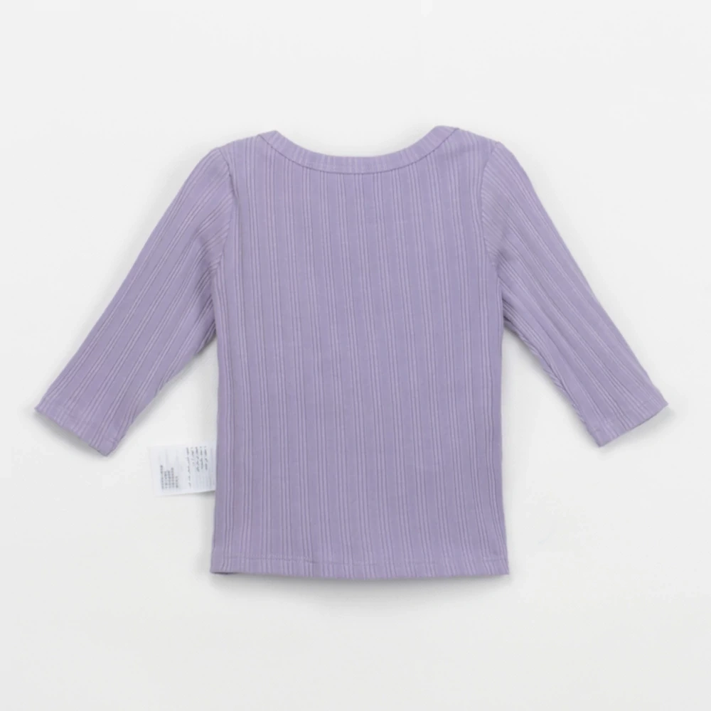 Long sleeve ribbed baby tee — naturally dyed