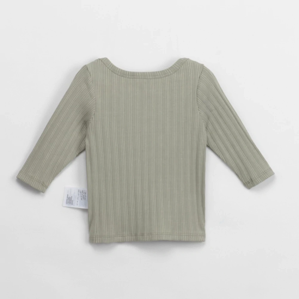 Long sleeve ribbed baby tee — naturally dyed