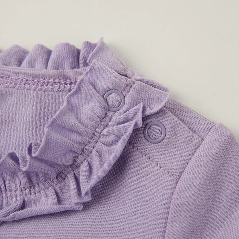 Ruffle neck close-up — naturally dyed color