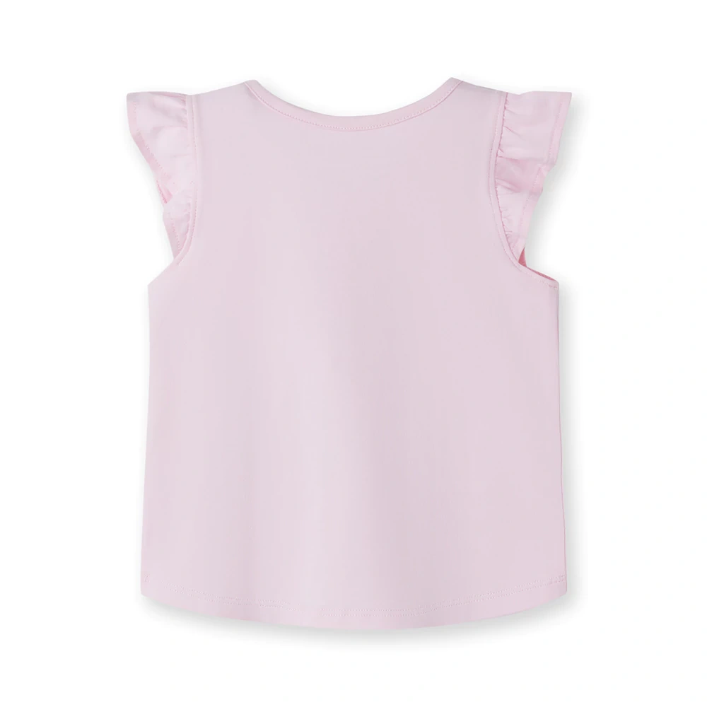 Organic cotton plant-dyed baby girl ruffle short-sleeve tee by SENSENG