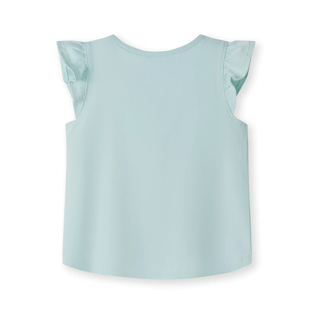 Organic cotton plant-dyed baby girl ruffle short-sleeve tee by SENSENG