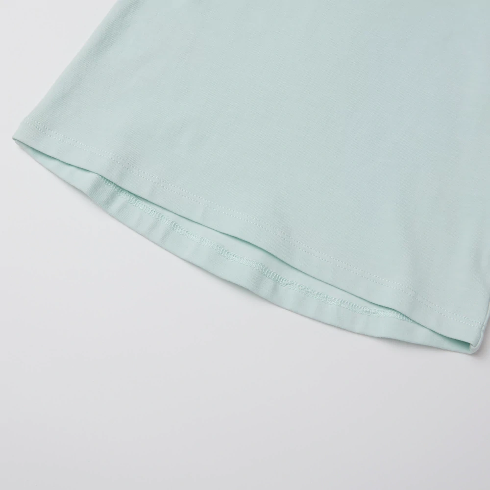 Organic cotton plant-dyed baby girl ruffle short-sleeve tee by SENSENG