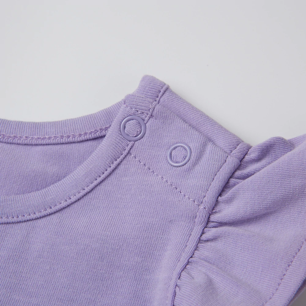 Organic cotton plant-dyed baby girl ruffle short-sleeve tee by SENSENG