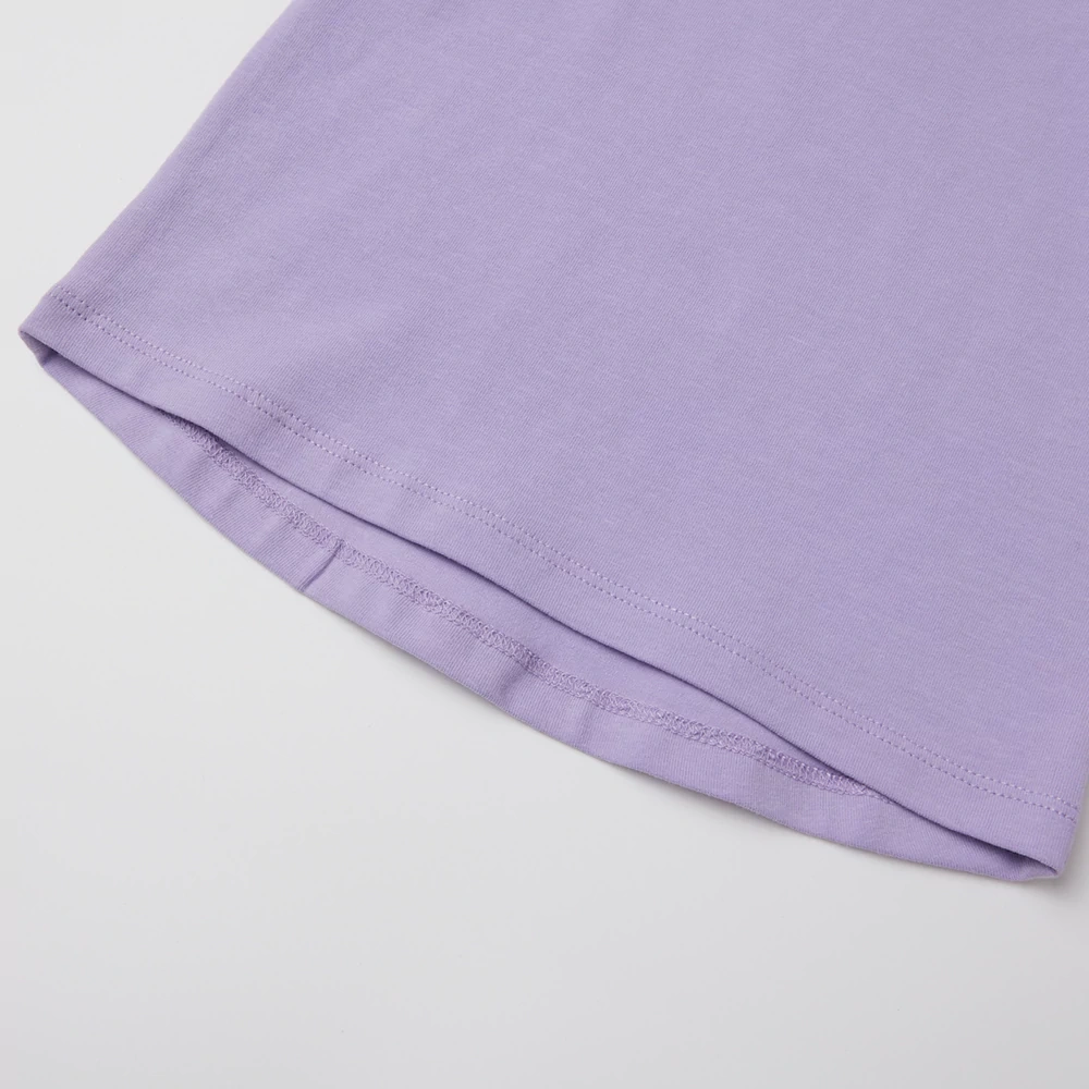 Organic cotton plant-dyed baby girl ruffle short-sleeve tee by SENSENG