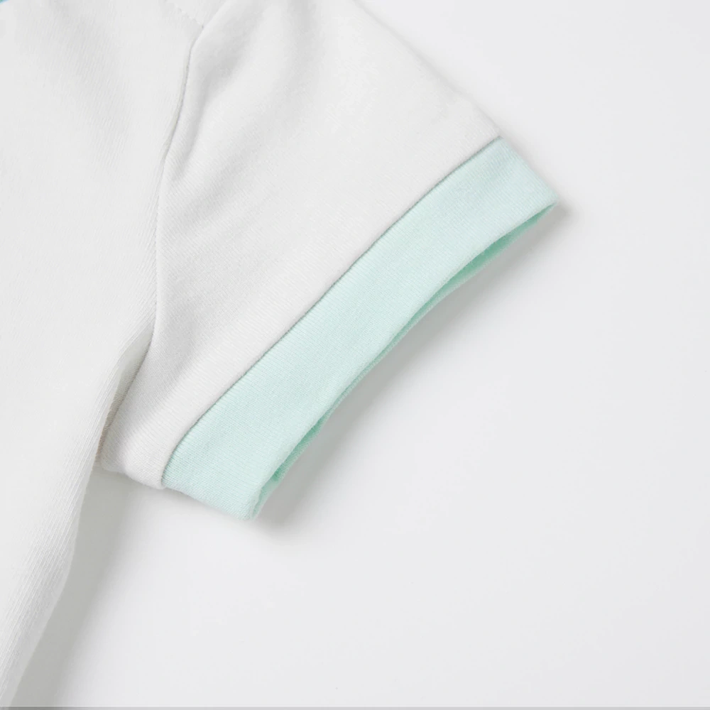 contrast-trim short-sleeve baby tee, plant-dyed organic-cotton jersey