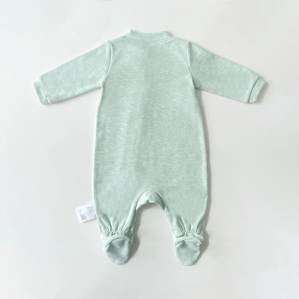 Baby Zippered Footie Romper in Soft Polyester and Viscose Blend – Comfortable and Breathable