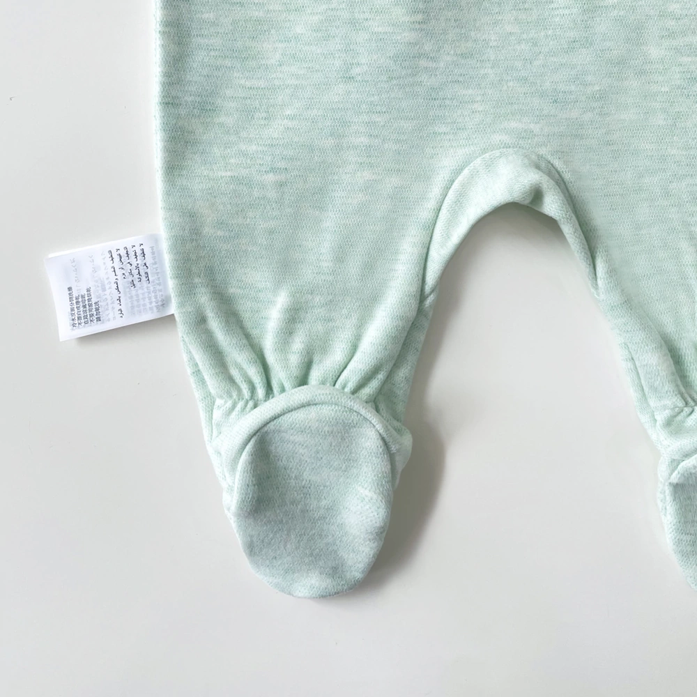 Senseng baby zippered footie pajamas in polyester-viscose blend with two-way zipper and reinforced soles