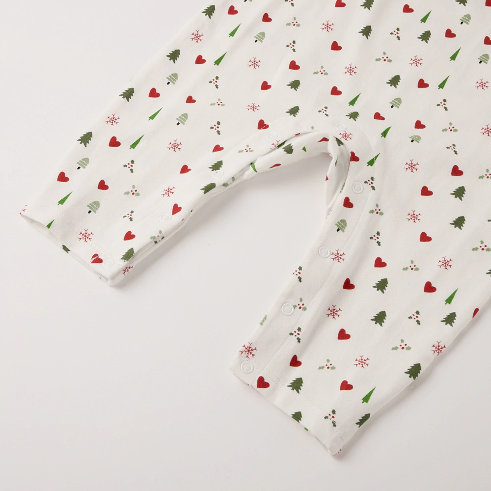 Close-up details on Happy Xmas baby romper