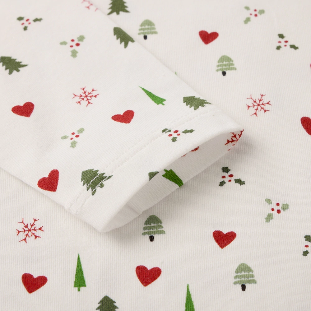 Close-up of sleeve anc cuff on Happy Xmas baby romper