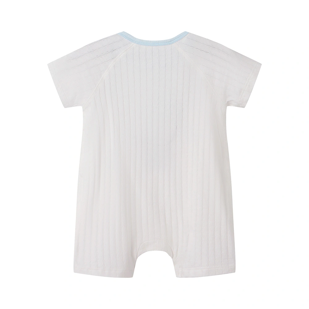 Senseng Baby Side Snap Romper – Organic Cotton, Plant-Dyed, whale Print Design