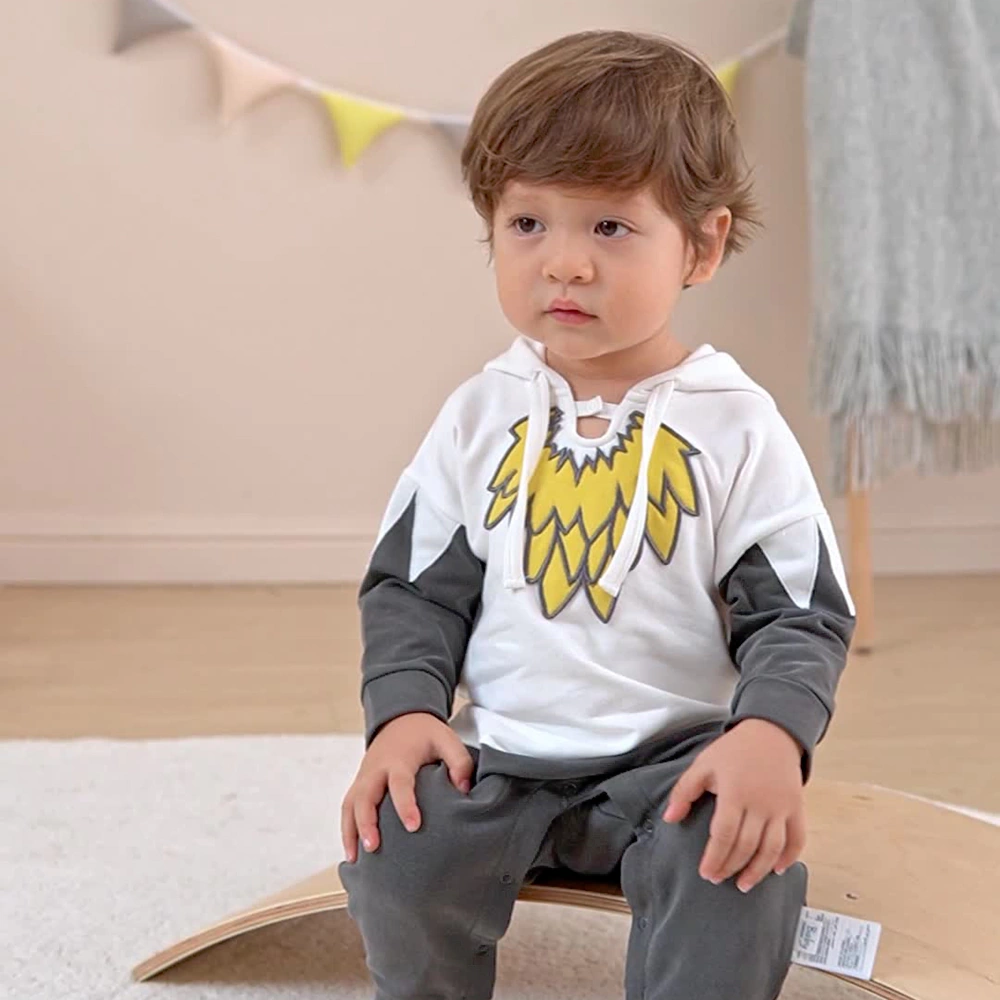 Little Eagle baby romper in organic-cotton stretch