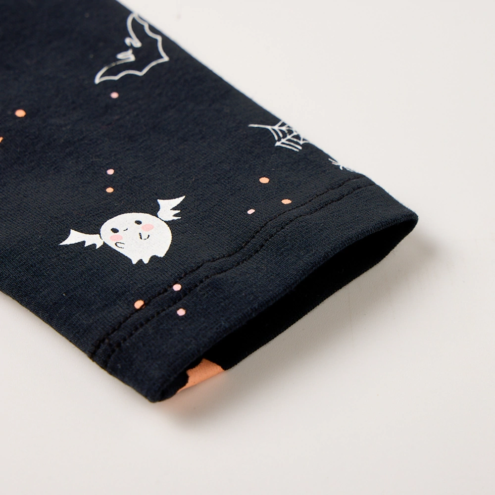 Senseng Organic Cotton Ghost-Printed Halloween Baby Bodysuit – eco-friendly infant Halloween outfit