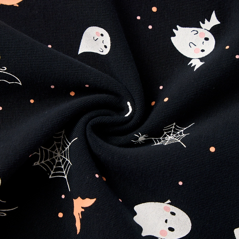 Senseng Organic Cotton Ghost-Printed Halloween Baby Bodysuit – eco-friendly infant Halloween outfit