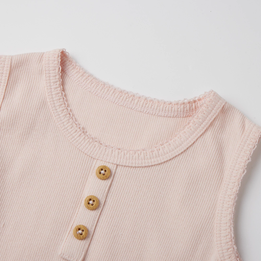 Senseng baby girl sleeveless bodysuit in plant-dyed organic cotton | Eco-friendly infant clothing
