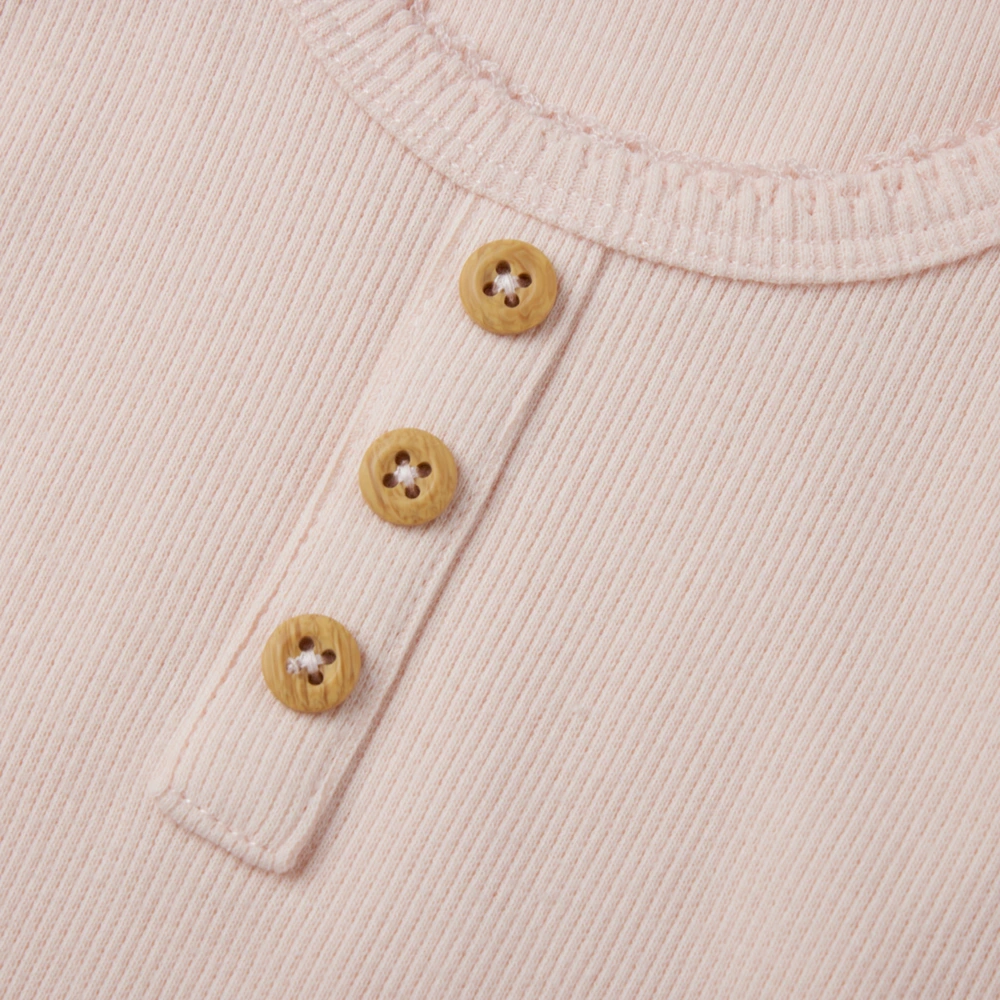 Senseng baby girl sleeveless bodysuit in plant-dyed organic cotton | Eco-friendly infant clothing
