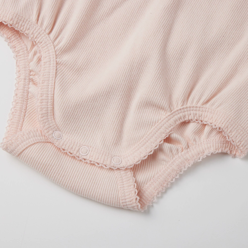 Senseng baby girl sleeveless bodysuit in plant-dyed organic cotton | Eco-friendly infant clothing
