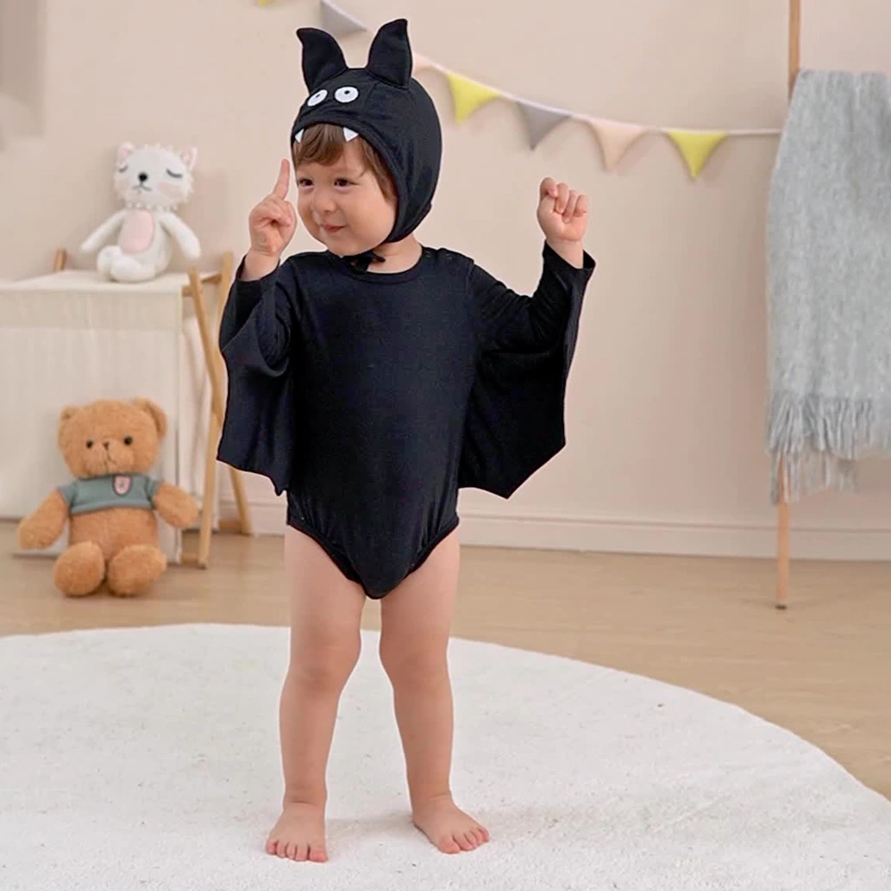 Halloween baby outfit, envelope neck and snap bottom