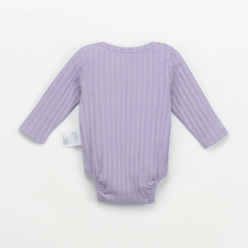 Back view of of airy pointelle knit on organic cotton onesie
