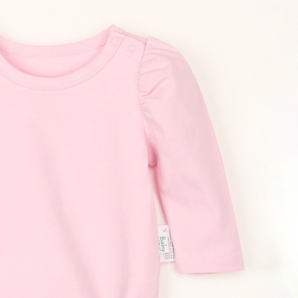 Plant-dyed organic cotton baby girl bubble long sleeve onesie