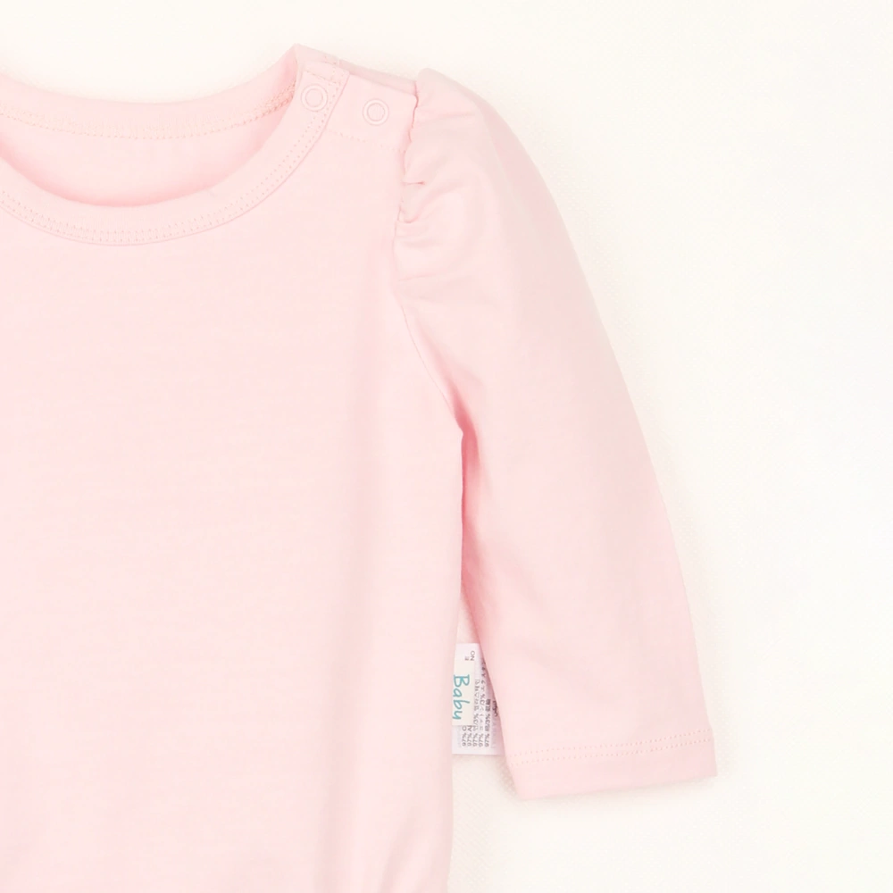 Plant-dyed organic cotton baby girl bubble long sleeve onesie