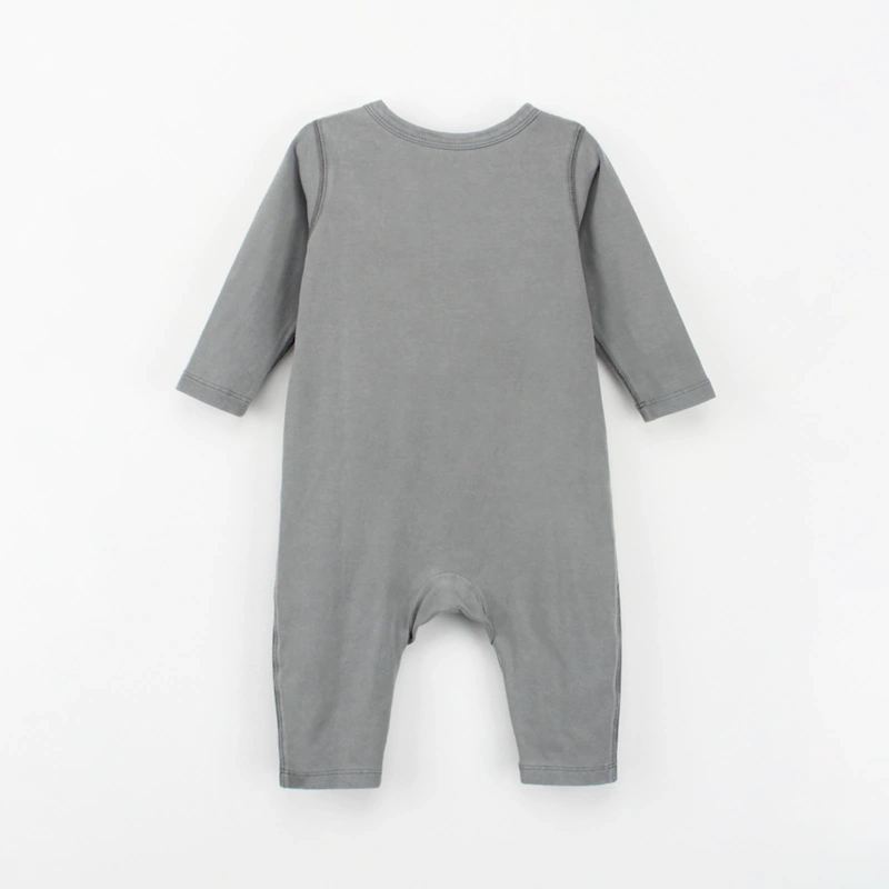 Senseng Plant-dyed organic-cotton long sleeve button baby romper (K1230820)