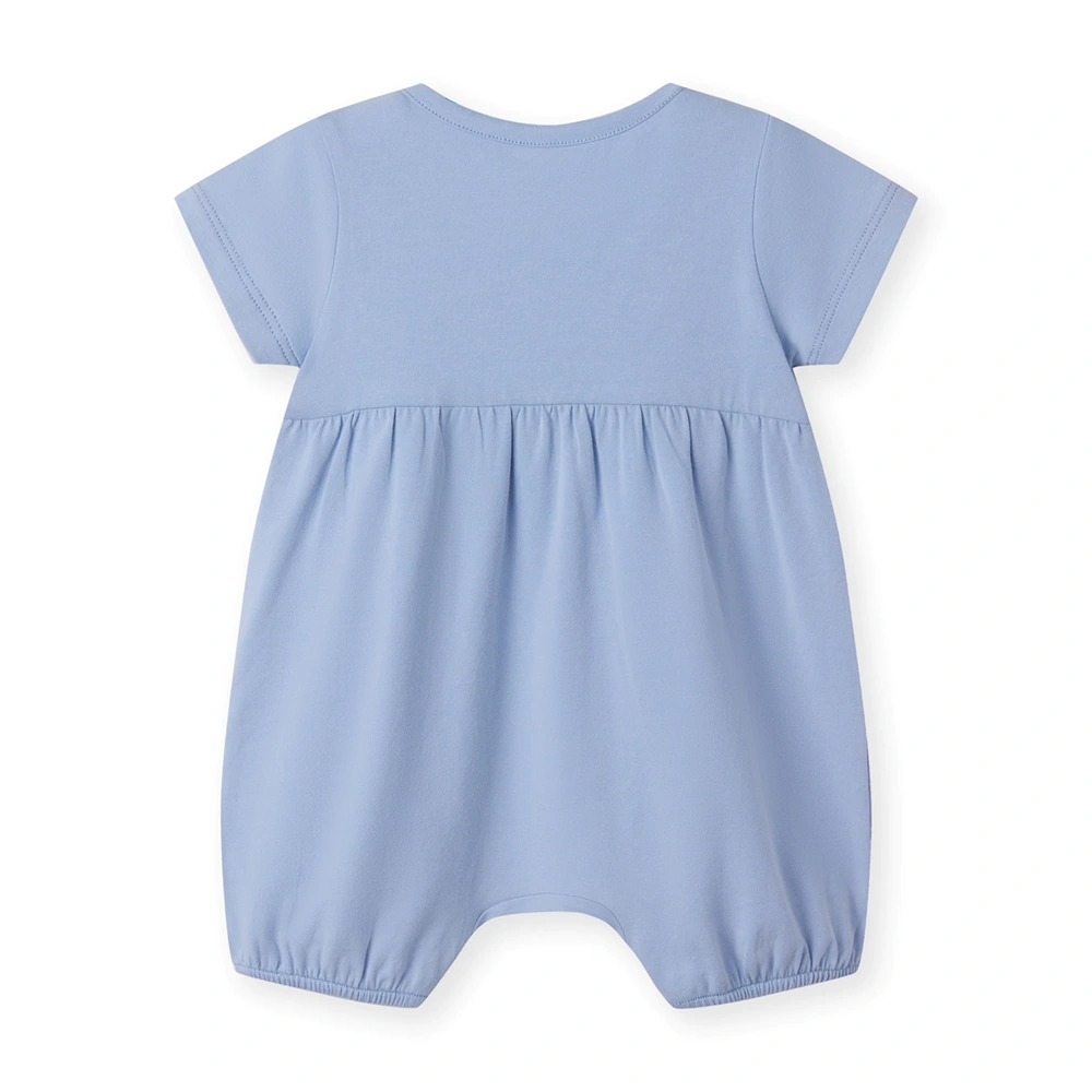Plant-dyed organic cotton unisex short sleeve baby romper