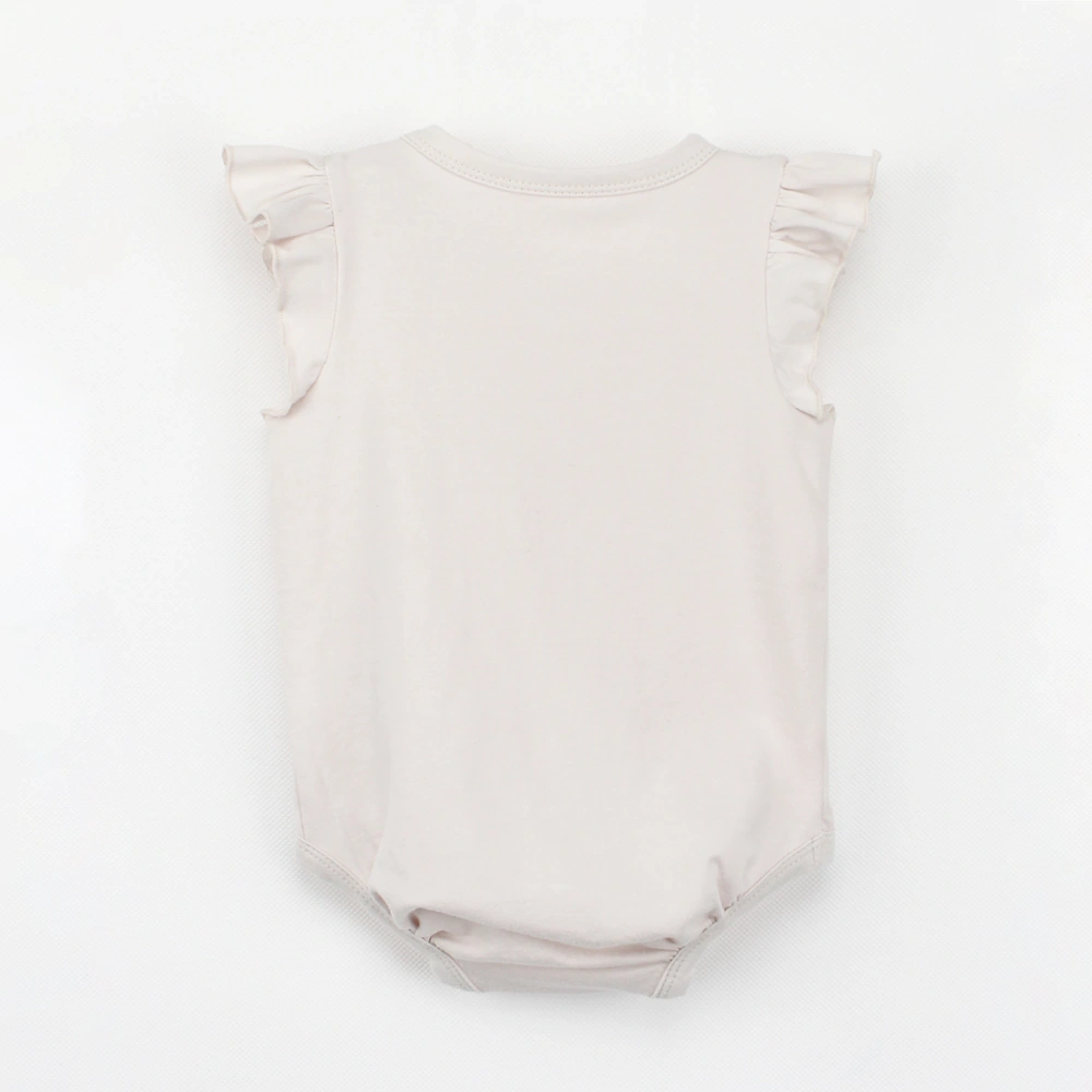 Organic cotton baby girl ruffle bodysuit in plant-dyed pink – eco baby apparel