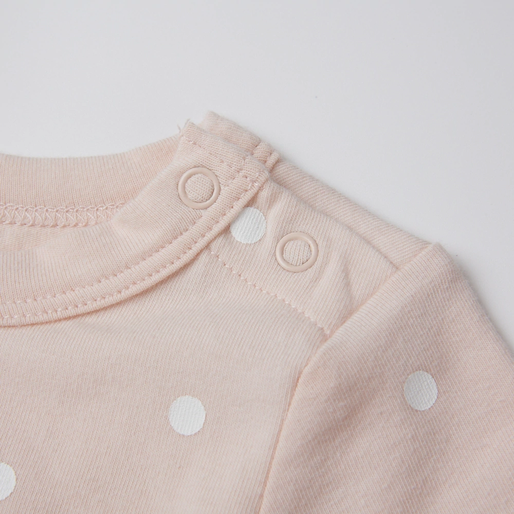 Baby girl dot-print jersey dress with recycled tulle skirt (plant-dyed organic cotton body)