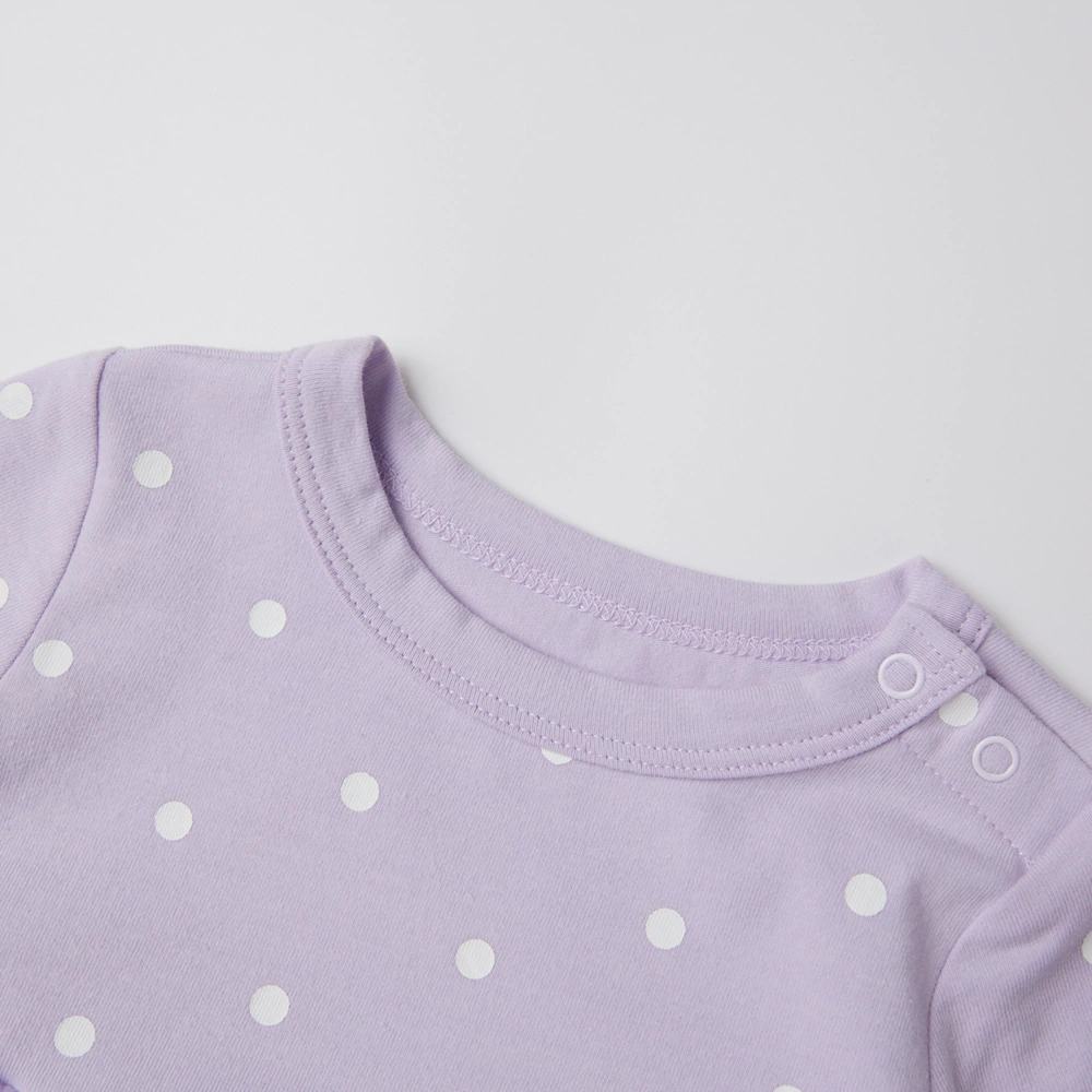 Baby girl dot-print jersey dress with recycled tulle skirt (plant-dyed organic cotton body)