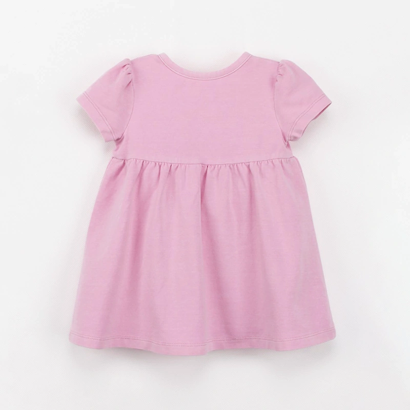 Organic cotton short sleeve baby girl dress – plant-dyed for natural comfort and safety