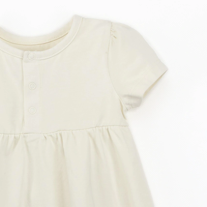 Organic cotton short sleeve baby girl dress – plant-dyed for natural comfort and safety