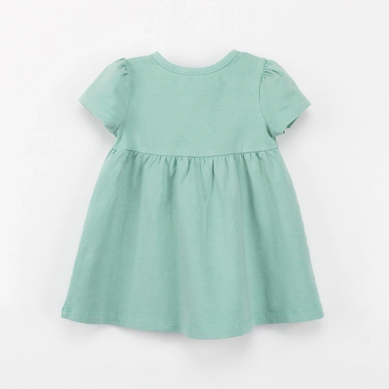 Organic cotton short sleeve baby girl dress – plant-dyed for natural comfort and safety
