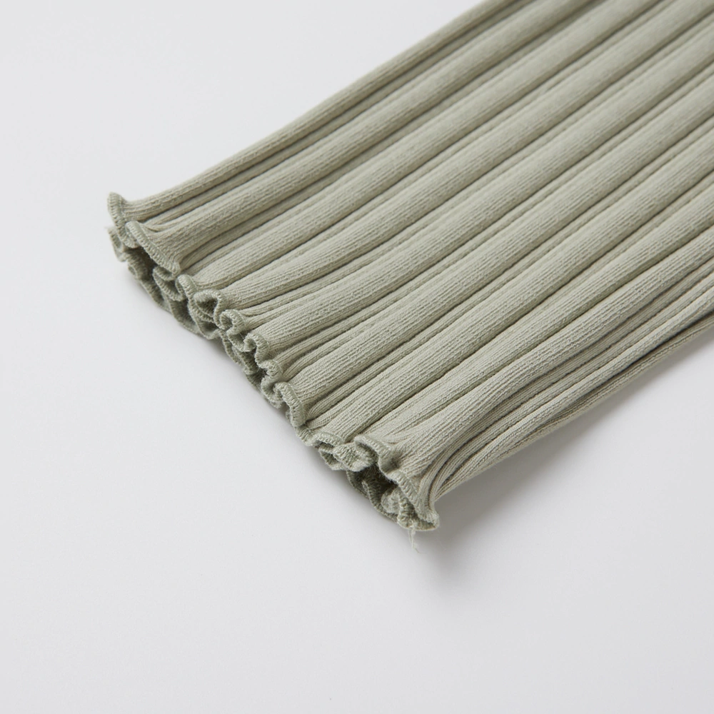 Organic baby girl ribbed set in plant-dyed cotton