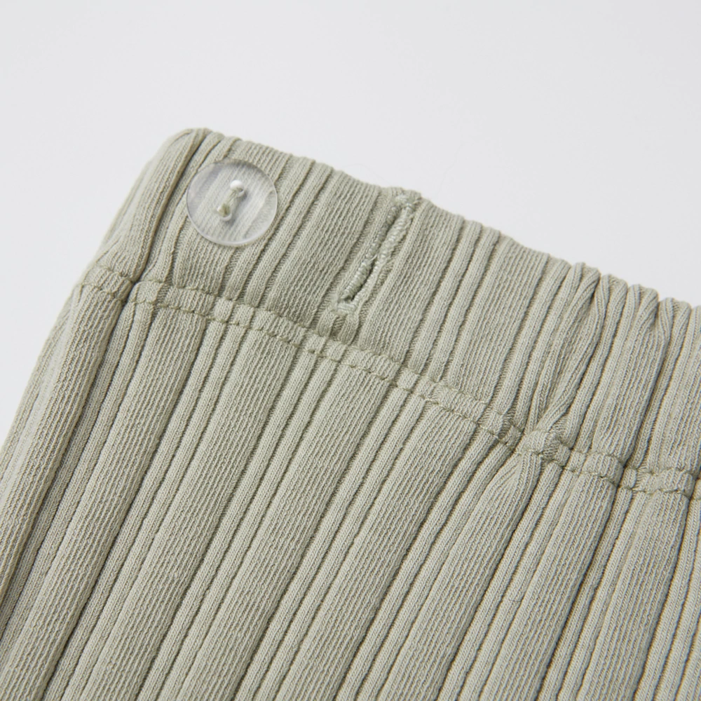 Organic baby girl ribbed set in plant-dyed cotton