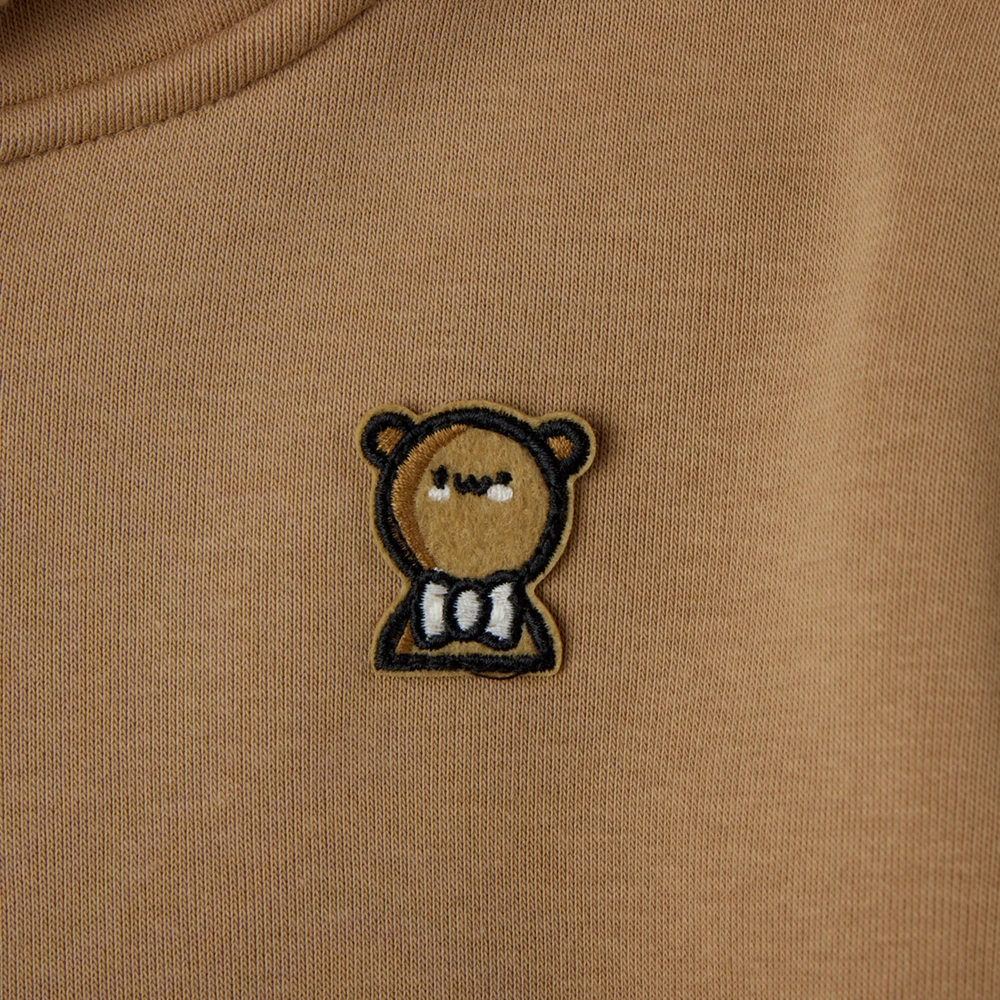 Baby unisex brushed fleece hooded jacket with rib cuffs