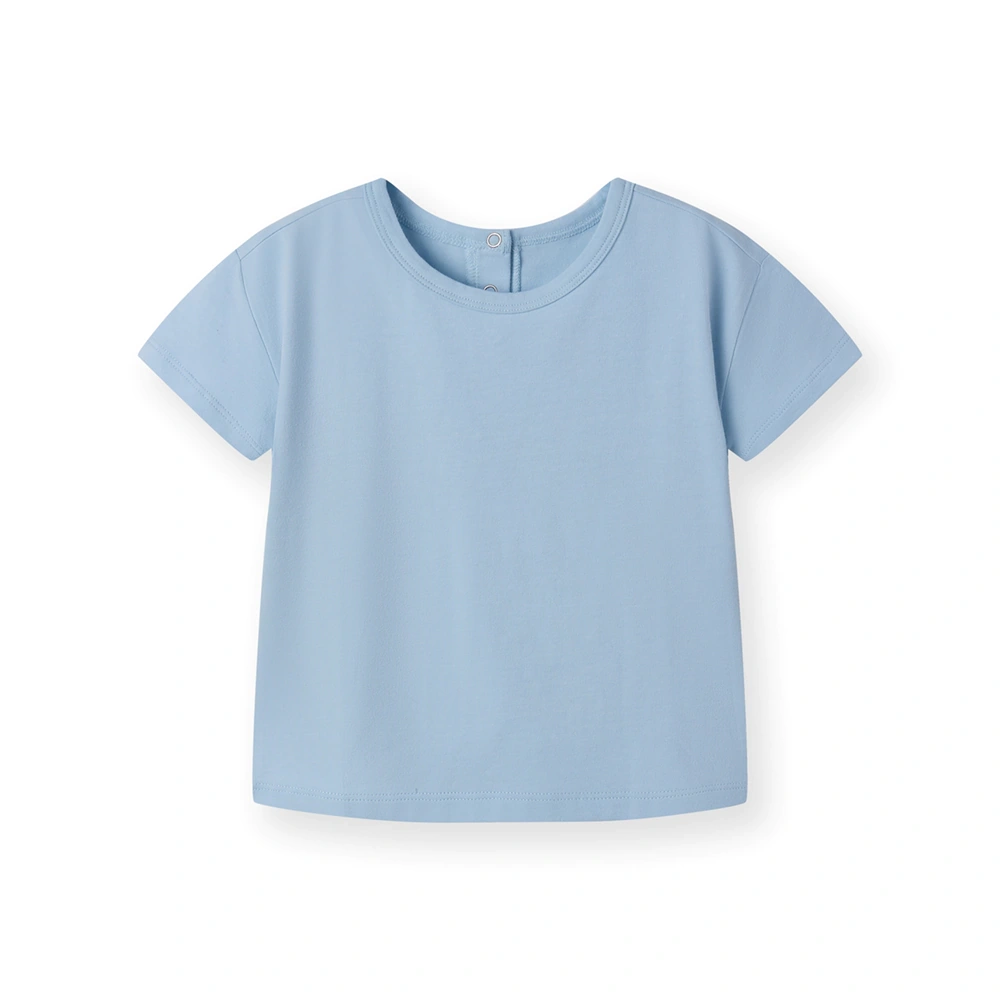 Organic contrast short-sleeve baby jersey set in plant-dyed cotton for infants (0–24 months)