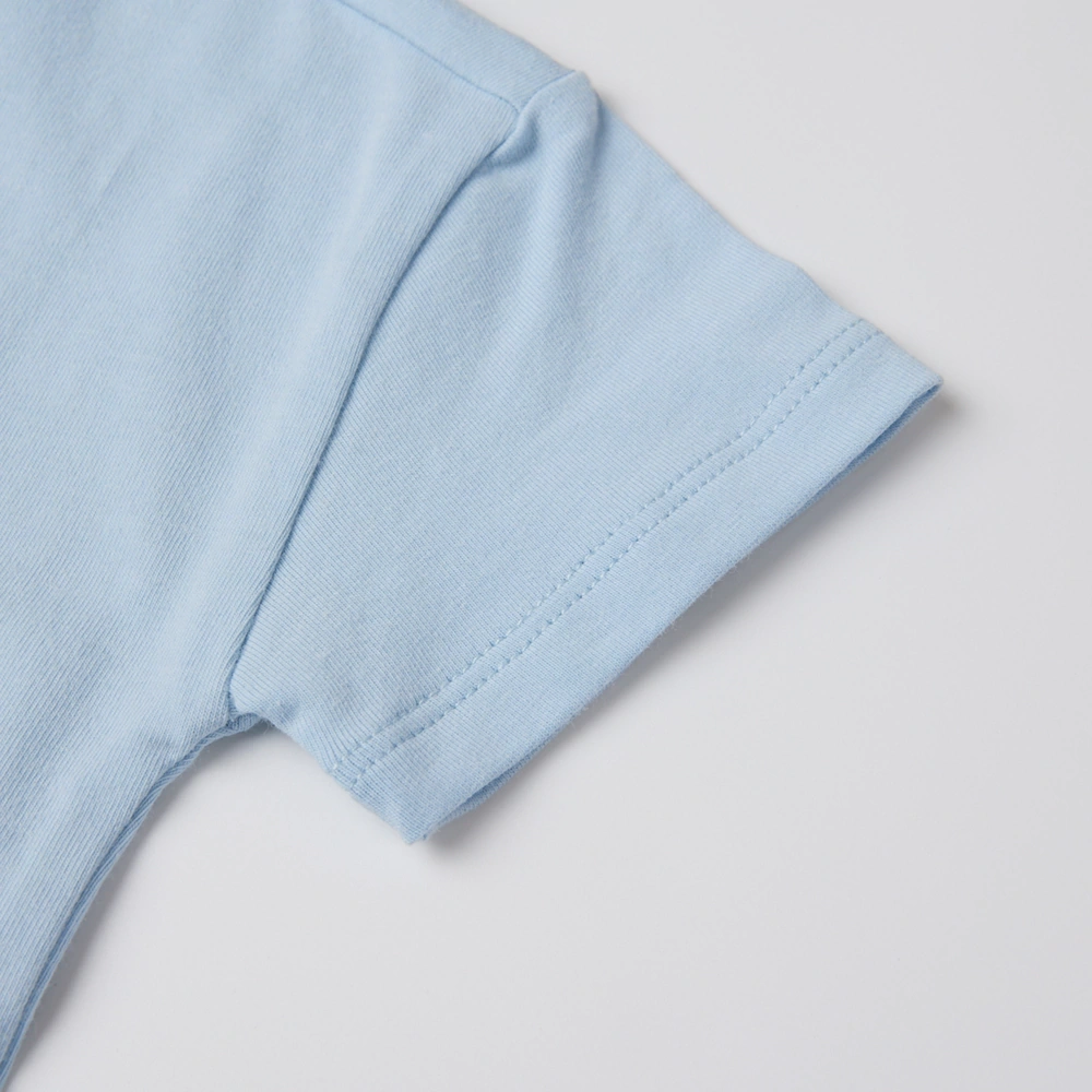 Organic contrast short-sleeve baby jersey set in plant-dyed cotton for infants (0–24 months)