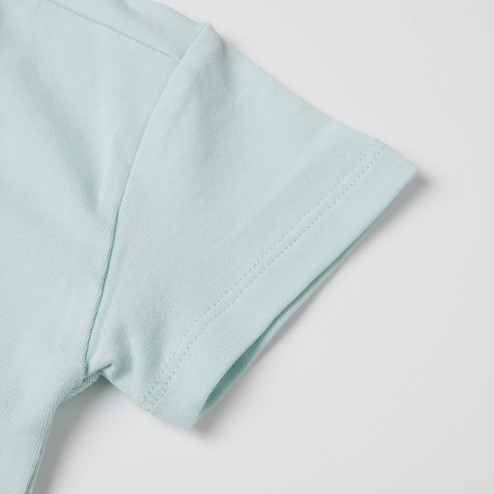 Organic contrast short-sleeve baby jersey set in plant-dyed cotton for infants (0–24 months)