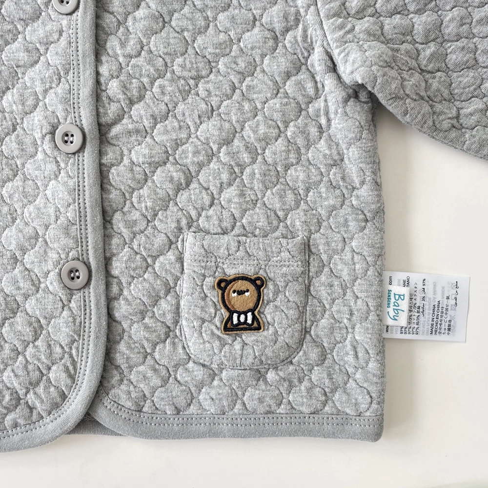 Baby button-up quilted jacket with cotton lining