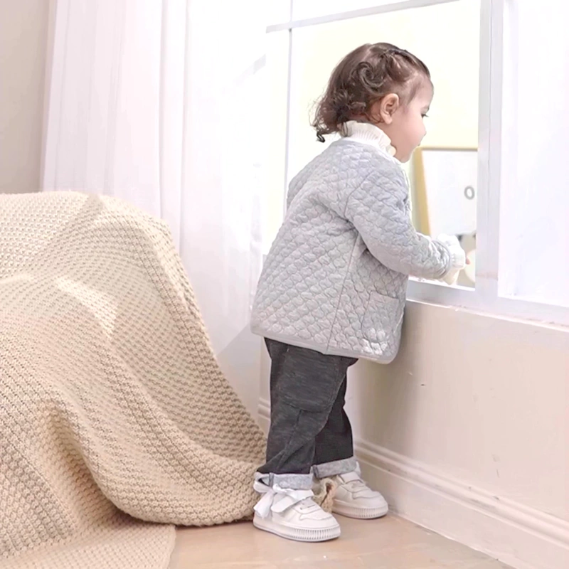 Baby button-up quilted jacket with cotton lining