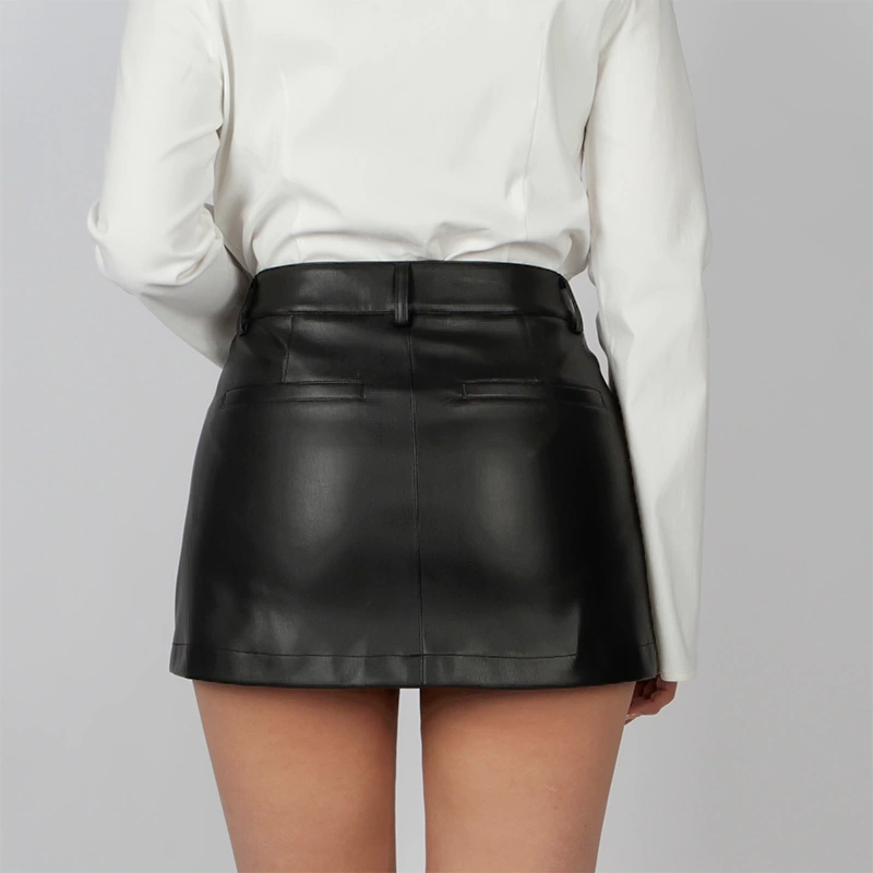 Senseng Pu Pleated Skort Skirt