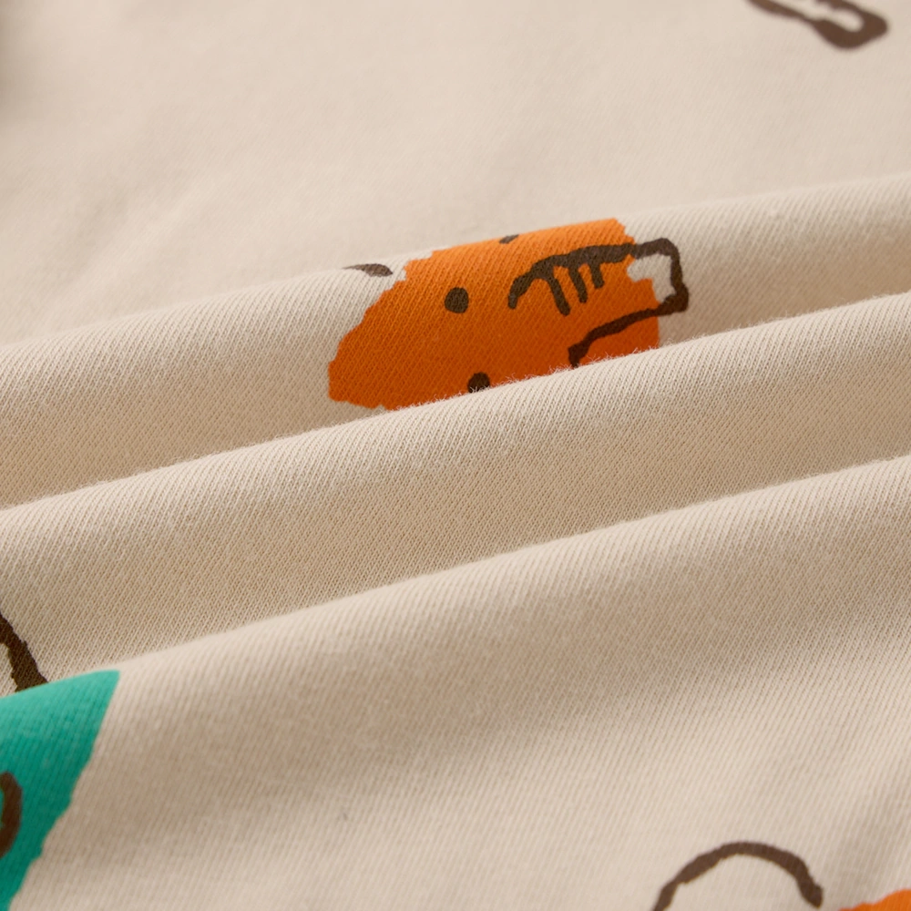 SENSENG APPAREL Baby Elephant Print Full-Body Romper in plant-dyed organic cotton, soft breathable newborn outfit with snap closures