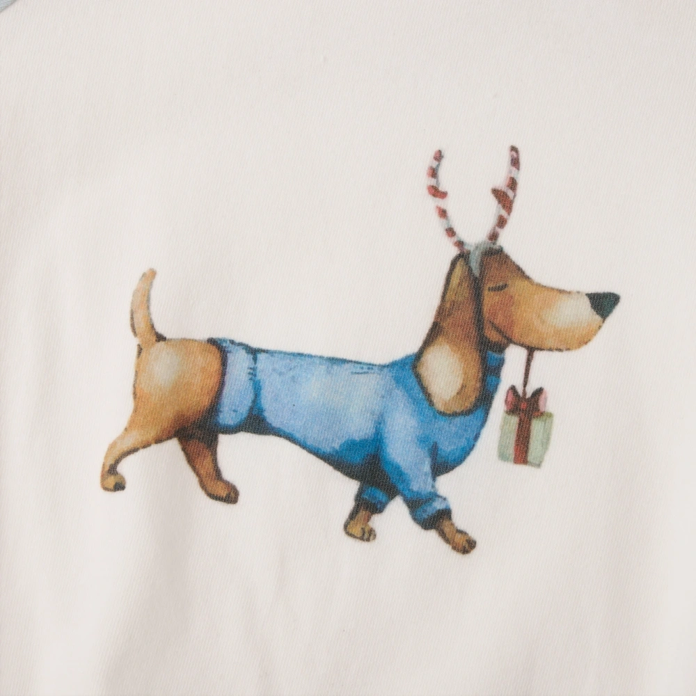 Baby Xmas Dog Long Sleeve Bodysuit