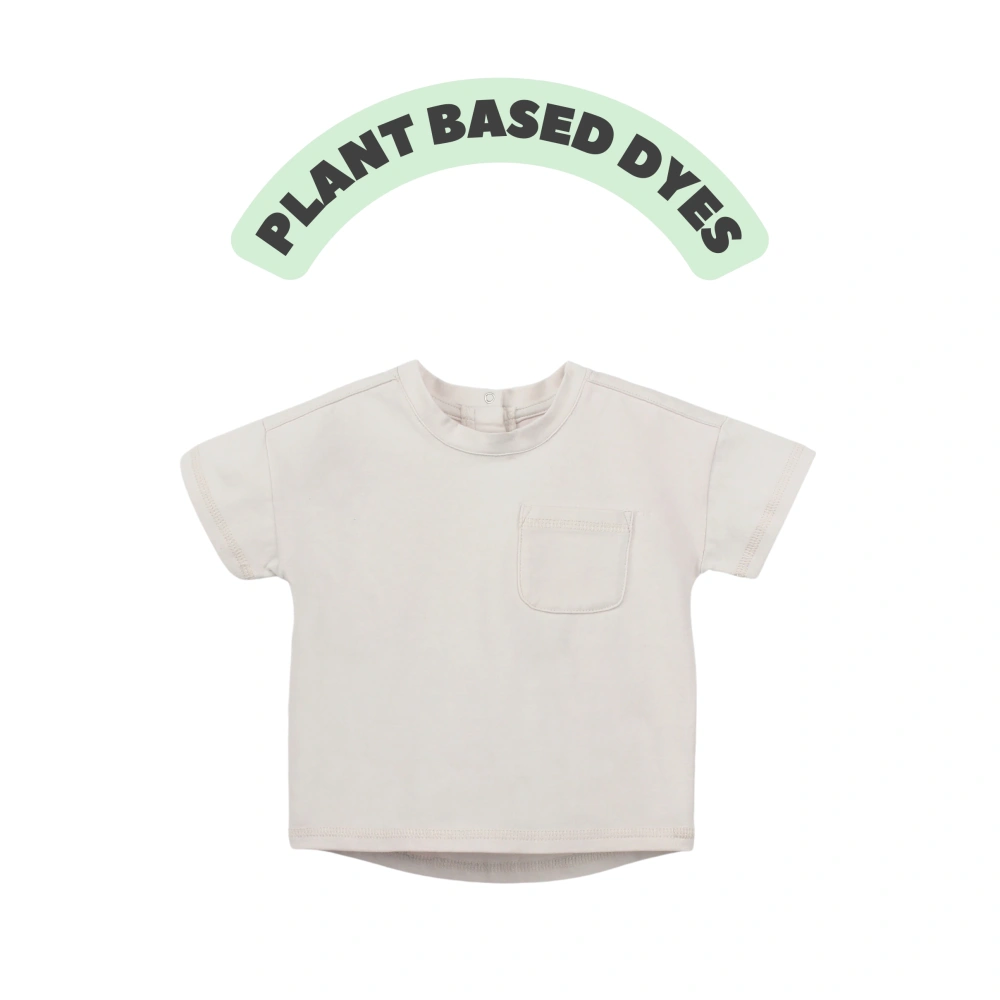 Plant-dyed organic-cotton drop-shoulder baby tee