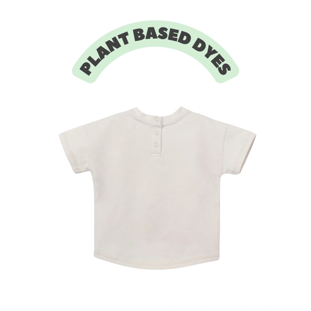 Plant-dyed organic-cotton drop-shoulder baby tee