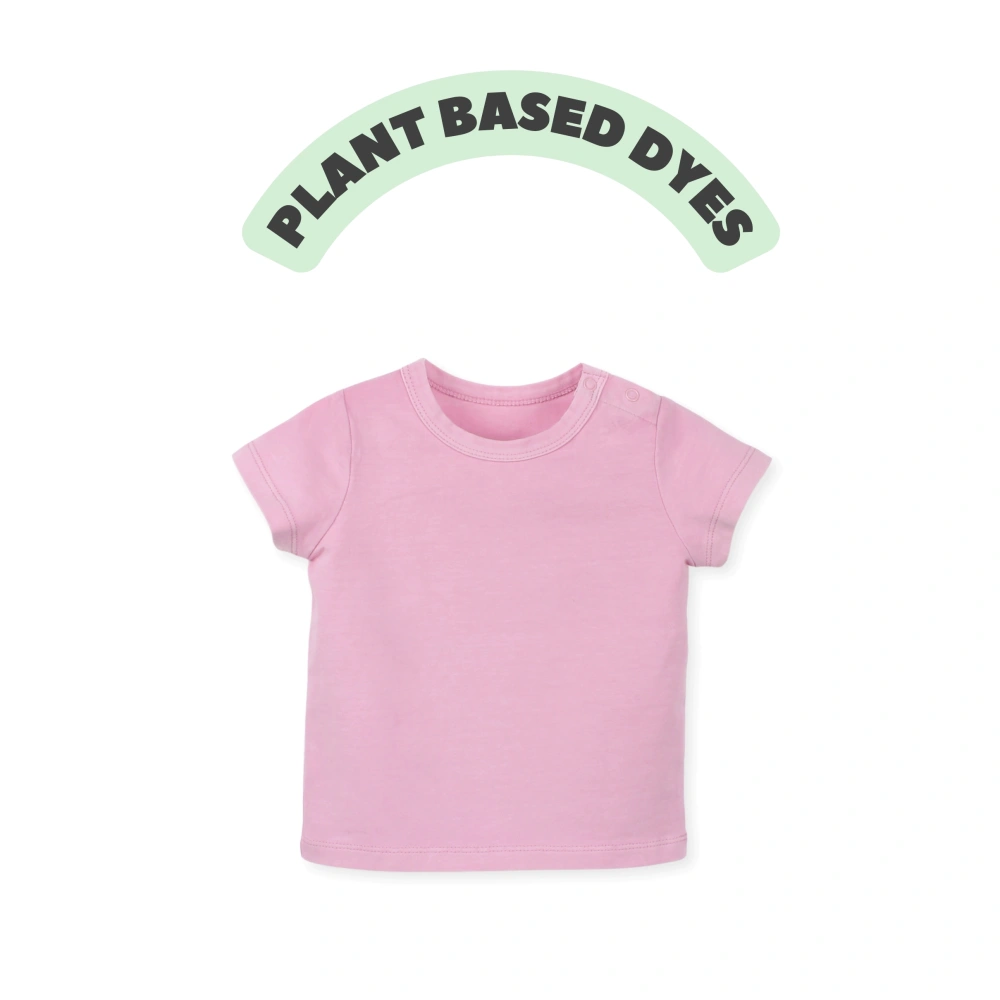 Michael short-sleeve organic-cotton baby tee in plant-dyed color (0-24M)